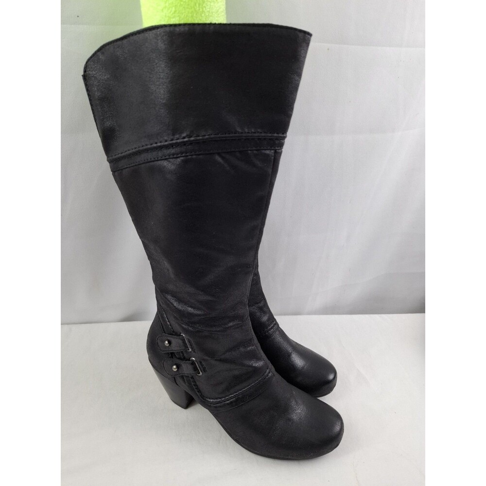Yuu Capryna Heeled Boots Black Faux Leather Whimsigoth Victorian Goth 6 M